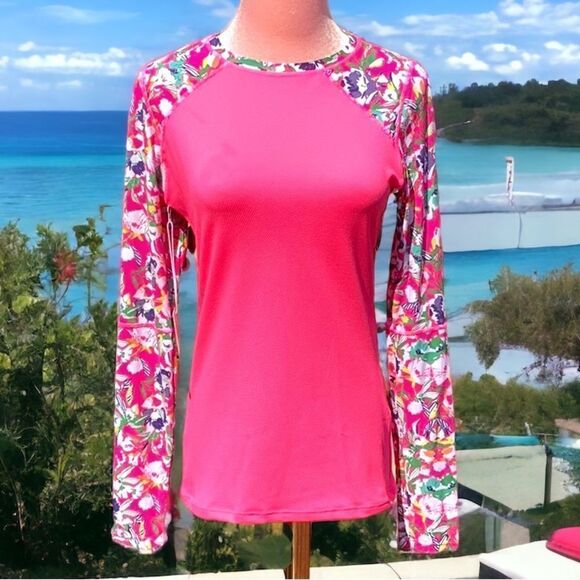 MAAJI NWT WOMENS LONGE SLEEVES T SHIRT RASH GUARD SWIM COVER UP MEDIUM - Picture 2 of 7